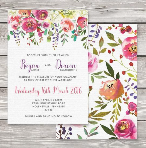 Undangan Penikahan Sederhana Bunga Cerah